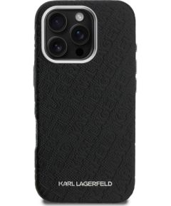 Karl Lagerfeld Grained PU Repeated Logo MagSafe Case Aizsargapvalks priekš Apple iPhone 16 Pro Max