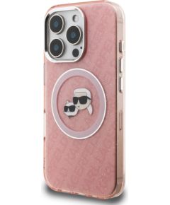 Karl Lagerfeld IML K&CH Heads Repeated Logo MagSafe CaseAizsargapvalks priekš Apple iPhone 16 Pro
