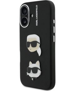 Karl Lagerfeld Grained PU K&CH Heads Case Aizsargapvalks priekš Apple iPhone 16