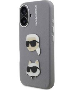 Karl Lagerfeld Grained PU K&CH Heads Case Aizsargapvalks priekš Apple iPhone 16