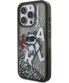 Karl Lagerfeld Liquid Glitter Scattered Choupette Case Чехол для AppleiPhone 16 Pro Max