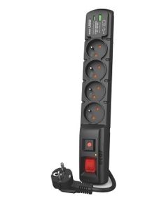 Acar F4 USB A+C surge protection cable (fast charger) 5m ; black