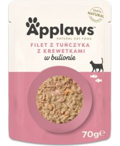 APPLAWS Tuna Fillet with prawn in broth - wet cat food - 70g