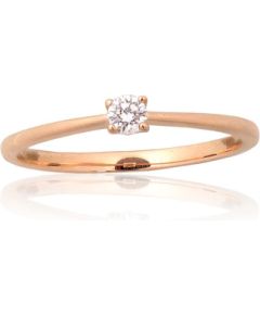 Золотое кольцо #1101224(Au-R)_DI, Красное Золото 585°, Бриллианты (0,097Ct), Размер: 16.5, 1.12 гр.