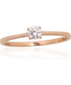 Золотое кольцо #1101221(Au-R)_DI, Красное Золото 585°, Бриллианты (0,235Ct), Размер: 18.5, 1.33 гр.