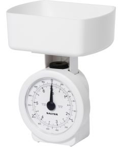 Salter 112 WHFEU12 Compact Mechanical Kitchen Scales, 3kg Capacity white