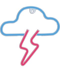 Manta SNL71BL Style Neon Lights CLOUD WITH LIGHTNING Blue-Pink