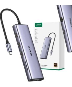 UGREEN CM498 Hub USB 3x USB-A 3.0, HDMI, VGA, RJ45, SD/TF, AUX3.5mm, PD Converter