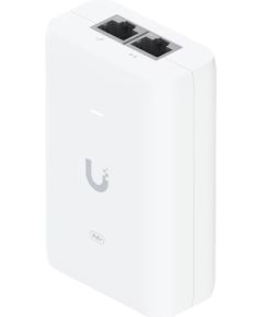Ubiquiti U-POE+ adapter 30W, powers UniFi PoE+ devices, reduce dependency on PoE switch power, Contains RJ45 data input, AC cable with earth ground, and PoE+ output