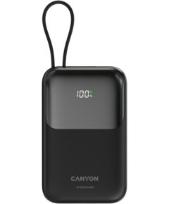 CANYON power bank OnPower 101 built-in cable 10000 mAh PD22.5W Black