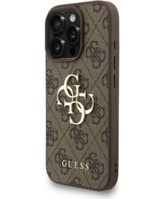 Guess PU 4G Metal Logo Strap Case Aizsargapvalks priekš Apple iPhone 16 Pro