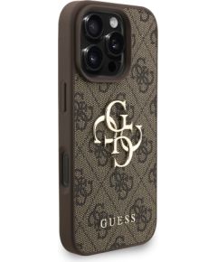 Guess PU 4G Metal Logo Strap Case Aizsargapvalks priekš Apple iPhone 16 Pro Max