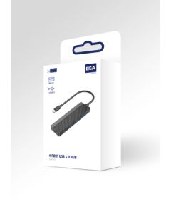 EGA H2 USB-C uz 4 x USB 3.0 sadalītājs 5 Gbps melns (ES blisteris)