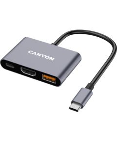 CANYON hub DS-4 3in1 USB-C Grey