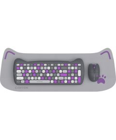 CANYON HSET-W6 EN Keyboard+Mouse Kitty Edition AAA+АА Wireless Violet