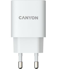 CANYON H-20, PD 20W Input: 100V-240V, Output: 1 port charge: USB-C:PD 20W (5V3A/9V2.22A/12V1.67A) , Eu plug, Over- Voltage ,  over-heated, over-current and short circuit protection Compliant with CE RoHs,ERP. Size: 80*42.3*30mm, 55g, White