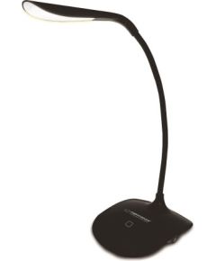 Esperanza ELD103K FLEKSIBLA 3W LED GALDA LAMPA 3-GAISMAS LĪMEŅI AC USB 5V / 4X AAA BATEREJU STRĀVAS AVOTS