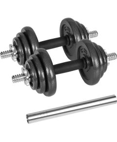 Hantle żeliwne regulowane w walizce z gryfem, zestaw 20kg REBEL ACTIVE