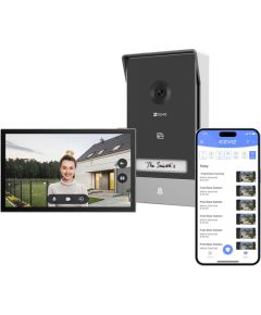 Ezviz HP7 3MP Viedo durvju zvans ar 7'' skārienekrānu 2.4G/5G Wi-Fi Sudrabs