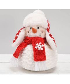 Decoration FUN KAI H26cm, snowman, red