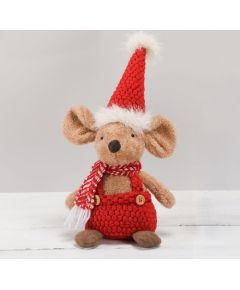 Decoration FUN OLIVER H39cm, mouse, red