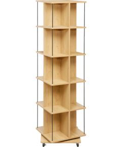 Bookshelf FERDIE swivel 45x45xH176cm, ash/black