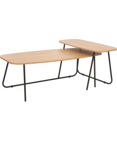 Coffee table DUO 2pcs 120x48xH40cm, 75x40xH48cm, ash/black