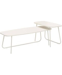 Coffee table DUO 2pcs 120x48xH40cm, 75x40xH48cm, light wood/beige