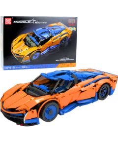 Leantoys Construction Bricks Sports Car RC Blue and Orange 1883 pcs.