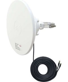 Hismart 5G / LTE / CBRS 2x2 MIMO Dish Antenna, 1.7-4.2GHz, 2x 12dBi, IP67
