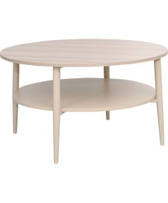 Coffee table LESTER 80x80xH45cm, light wood/beige