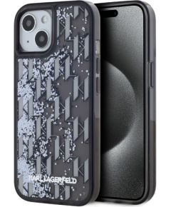 Karl Lagerfeld Apple  Karl Lagerfeld Liquid Glitter Monogram Gradient Case for iPhone 15 Black