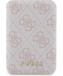 Guess Powerbank indukcyjny 15W GUPB5FP4EMGP 5000mAh różowy|pink 4G Leather Metal Logo MagSafe