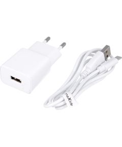 Maxlife MXTC-01 charger 1x USB 2.1A white + USB-C cable Telefonu lādētāji 220v