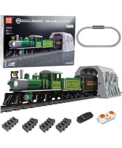 Leantoys Construction Blocks Remote Controlled Steam Train RC Green 1212 pcs.