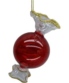 Christmas ornament JOY CANDY RED 10cm, glass