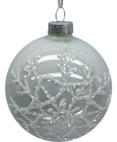 Christmas ornament JOY SNOWFLAKE D8cm, glass