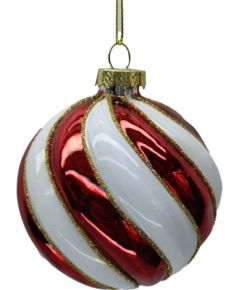 Christmas ornament JOY XMAS RED D8cm, glass