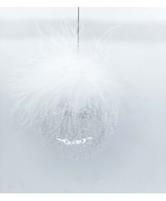 Christmas ornament JOY FLUFY D8cm, glass
