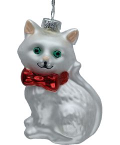 Christmas ornament JOY CAT 9cm, glass