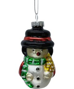 Christmas ornament JOY SNOWMAN 8.5cm, glass