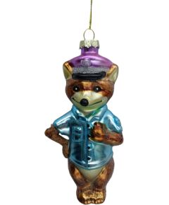 Christmas ornament JOY FOX 14.8cm, glass