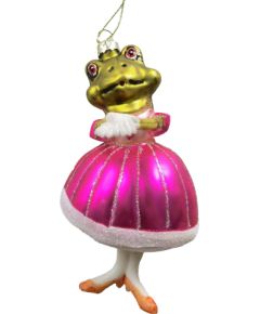 Christmas ornament JOY FROG PRINCESS 12.2cm, glass