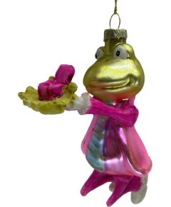 Christmas ornament JOY FROG PRINCE 12.5cm, glass