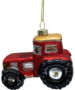Christmas ornament JOY TRACTOR 9cm, glass