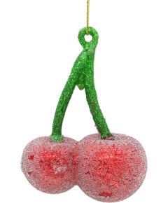 Christmas ornament JOY CHERRY 9cm, glass