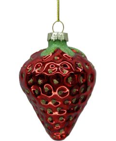 Christmas ornament JOY STRAWBERRY 8.5cm, glass