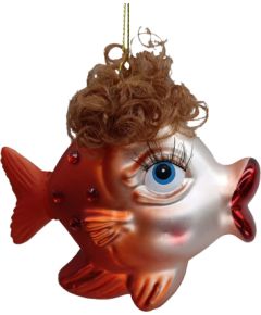 Christmas ornament JOY GOLDEN LADY 11cm, glass
