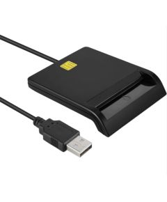 CP ID2 USB 2.0 ID kartes lasītājs 80cm vads 420 Kb/s (6.5x6cm) Melns
