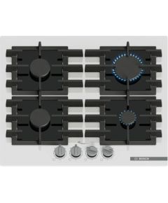 BOSCH PPP6A2I40 Gāzes plīts virsma, iebūvējama, balta 60cm
